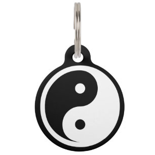Médaillon Pour Animaux Symbole Yin Yang - dessin de tatouage solide 2