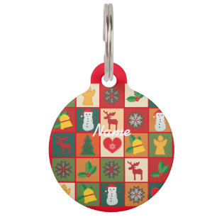 Médaillon Pour Animaux Symboles de Noël Medley Art Thunder_Cove