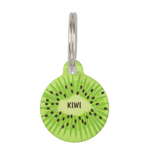 Médaillon Pour Animaux Tag d'animal de compagnie rond aux fruits de Kiwi