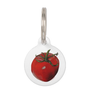 Médaillon Pour Animaux Tag d'animal de compagnie rond Tomato - Personnali