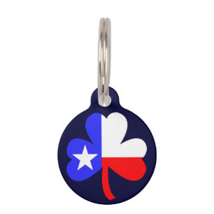 Médaillon Pour Animaux Tag d'animal de compagnie Shamrock du Texas