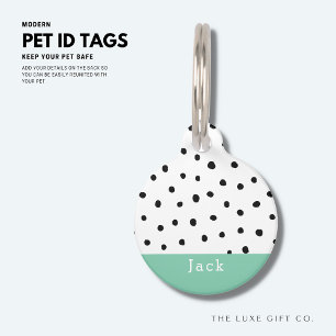 Médaillon Pour Animaux Tag de chien Pog vert moderne Poka Pog Pet Petit
