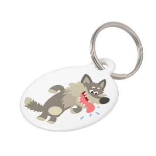 Médaillon Pour Animaux Tag de loup de loup de caricature très célèbre
