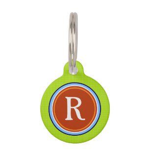 Médaillon Pour Animaux Tag d'identification de l'animal - Vert bleu & rou