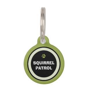 Médaillon Pour Animaux Tag d'identification de l'animal - Vert & Noir - P