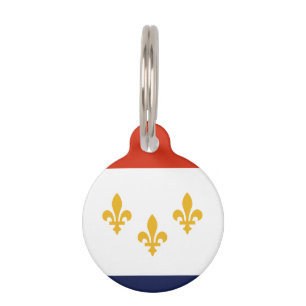Médaillon Pour Animaux Tag Drapeau de la Nouvelle-Orléans, Louisiane Pet
