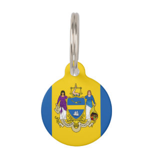 Médaillon Pour Animaux Tag du drapeau de Philadelphie, Pennsylvanie Pet I