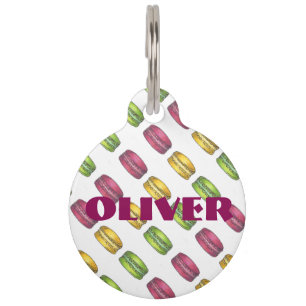 Médaillon Pour Animaux Tag Macaron Macarons Français Cookie Cookie Chien