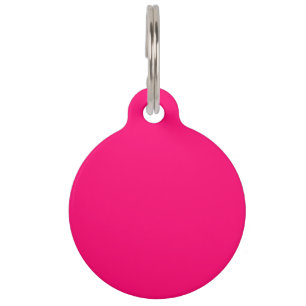 Médaillon Pour Animaux Tag pour animal de compagnie personnalisé rose néo