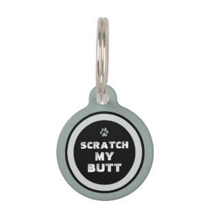 Médaillon Pour Animaux Tag - Sage Green & Black - Scratch My Butt