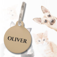 Tan Minimaliste Chat Chien Nom Adresse