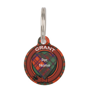 Médaillon Pour Animaux Tartan d'écossais de plaid de clan de Grant