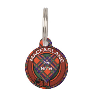 Médaillon Pour Animaux Tartan d'écossais de plaid de clan de Macfarlane