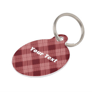 Médaillon Pour Animaux Tartan Rouge Et Blanc