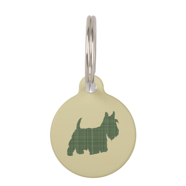 Médaillon Pour Animaux Tartan Scottie (Devant)