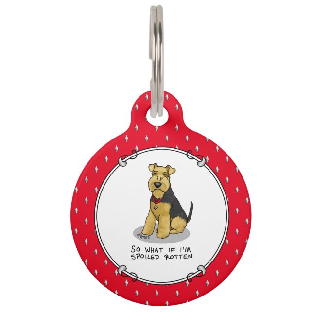 Médaillon Pour Animaux Tchiot Welsh Terrier gâté à l'os - Mignon (Devant)