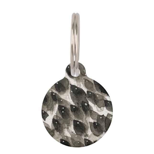 Médaillon Pour Animaux Tempête de poissons (Devant)