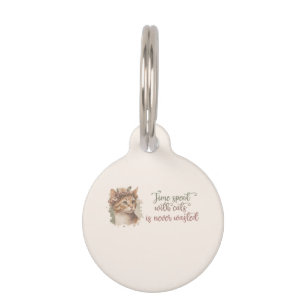 Médaillon Pour Animaux Temps passé avec chats mignon Chat Aquarelle Desig