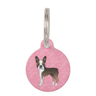 Médaillon Pour Animaux Tervueren Boston Terrier Chien de Dessin Animé sur