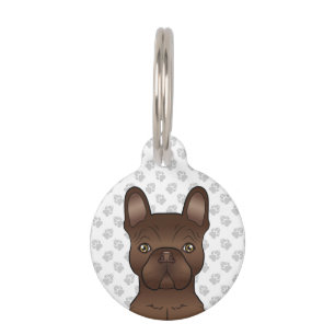 Médaillon Pour Animaux Tête de Bouledogue Français marron / Informations 