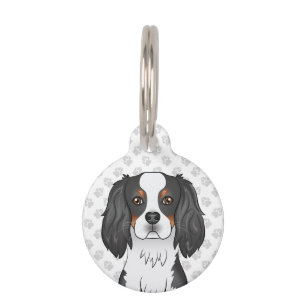 Médaillon Pour Animaux Tête de chien Cavalier King Charles Spaniel tricol