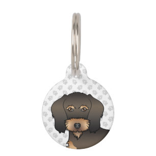 Médaillon Pour Animaux Tête de chien de dessin animé Dachshund à poil dur
