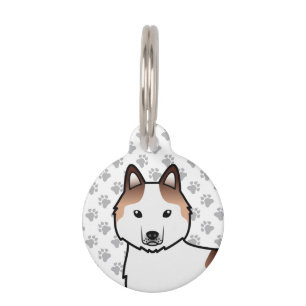 Médaillon Pour Animaux Tête de chien de dessin animé Husky sibérien pie r