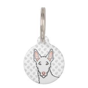 Médaillon Pour Animaux Tête de chien de dessin animé Ibizan Hound à poils