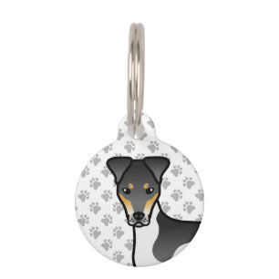 Médaillon Pour Animaux Tête de chien mignon tricolore de Fox Terrier à po