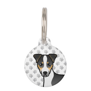Médaillon Pour Animaux Tête de Jack Russell Terrier à poil lisse tricolor