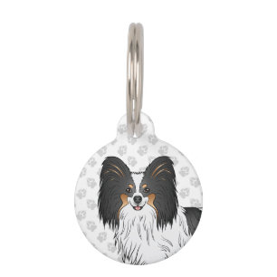 Médaillon Pour Animaux Tête et pattes de chien cartoon heureux Papillon t