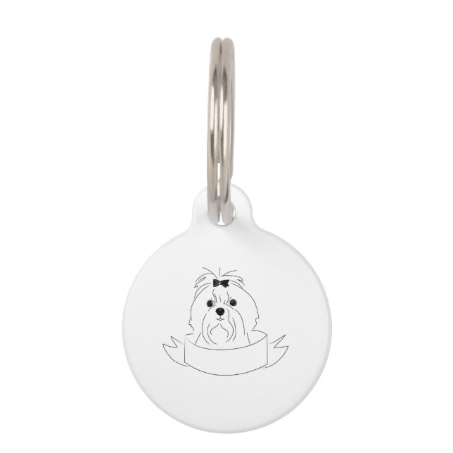 Médaillon Pour Animaux Tête maltaise (Devant)