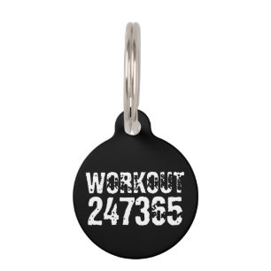 Médaillon Pour Animaux Texte usé et rayé Workout 247365 blanc