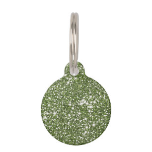 Médaillon Pour Animaux Texture de scintillement vert faux aspect & infos