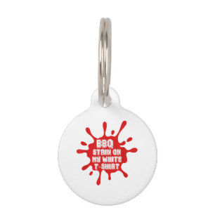 Médaillon Pour Animaux Tige BBQ Sur Ma T Chemise Blanche Drôle Dit Sarcas