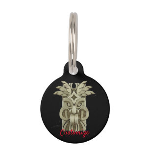 Médaillon Pour Animaux Tonnerre sculpté Tiki