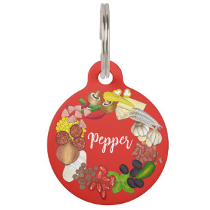 Médaillon Pour Animaux Toppings de fête de pizza Nourriture italienne Piz