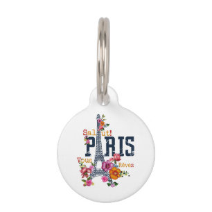 Médaillon Pour Animaux Tour Eiffel Paris Chemise Salut Flower Paris Fra