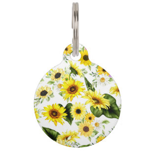 Médaillon Pour Animaux Tournesol à l'aquarelle 7