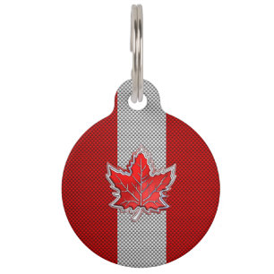 Médaillon Pour Animaux Toute la feuille d'érable rouge canadienne sur la