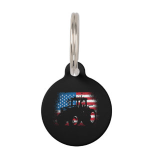 Médaillon Pour Animaux Tractor USA Drapeau design pour Patriotic Farmer