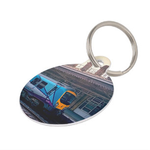 Médaillon Pour Animaux Train bleu clair