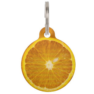MÉDAILLON POUR ANIMAUX TRANCHE D'ORANGE DÉLICIEUSE