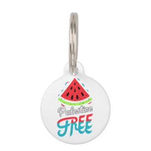 Médaillon Pour Animaux Tranches paisibles Watermelon Free Palestine - Sou