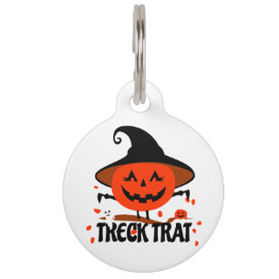 Médaillon Pour Animaux Treck Trat Citrouille Sourire