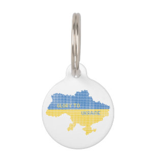 Médaillon Pour Animaux Tricot Ukraine texte de la carte d'Etat Gloire à l