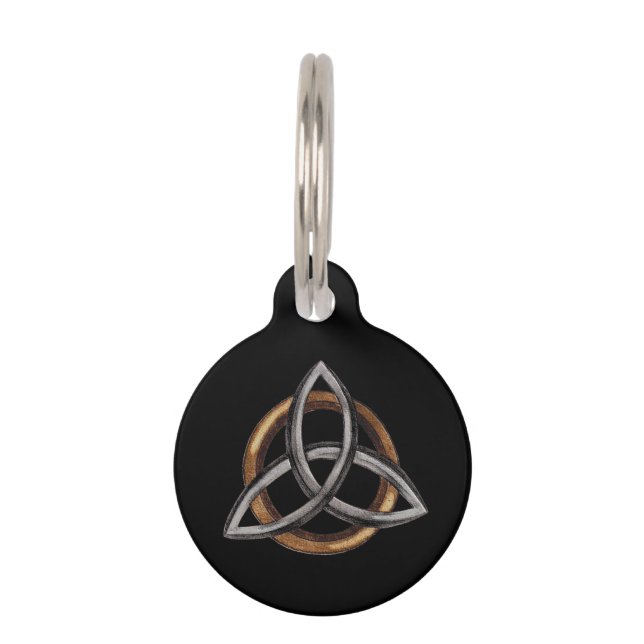 Médaillon Pour Animaux Triquetra (Brown/Argent) (Devant)