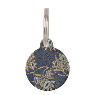 Médaillon Pour Animaux Tulipe Saules Motif Bleu Floral de William Morris