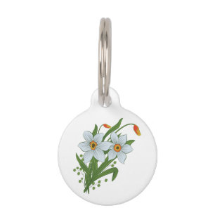 Médaillon Pour Animaux Tulipes et jonquilles Fleurs