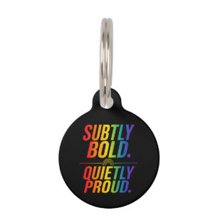 Médaillon Pour Animaux Typographie Arc-en-Ciel Subtilement Gras et Fièrem